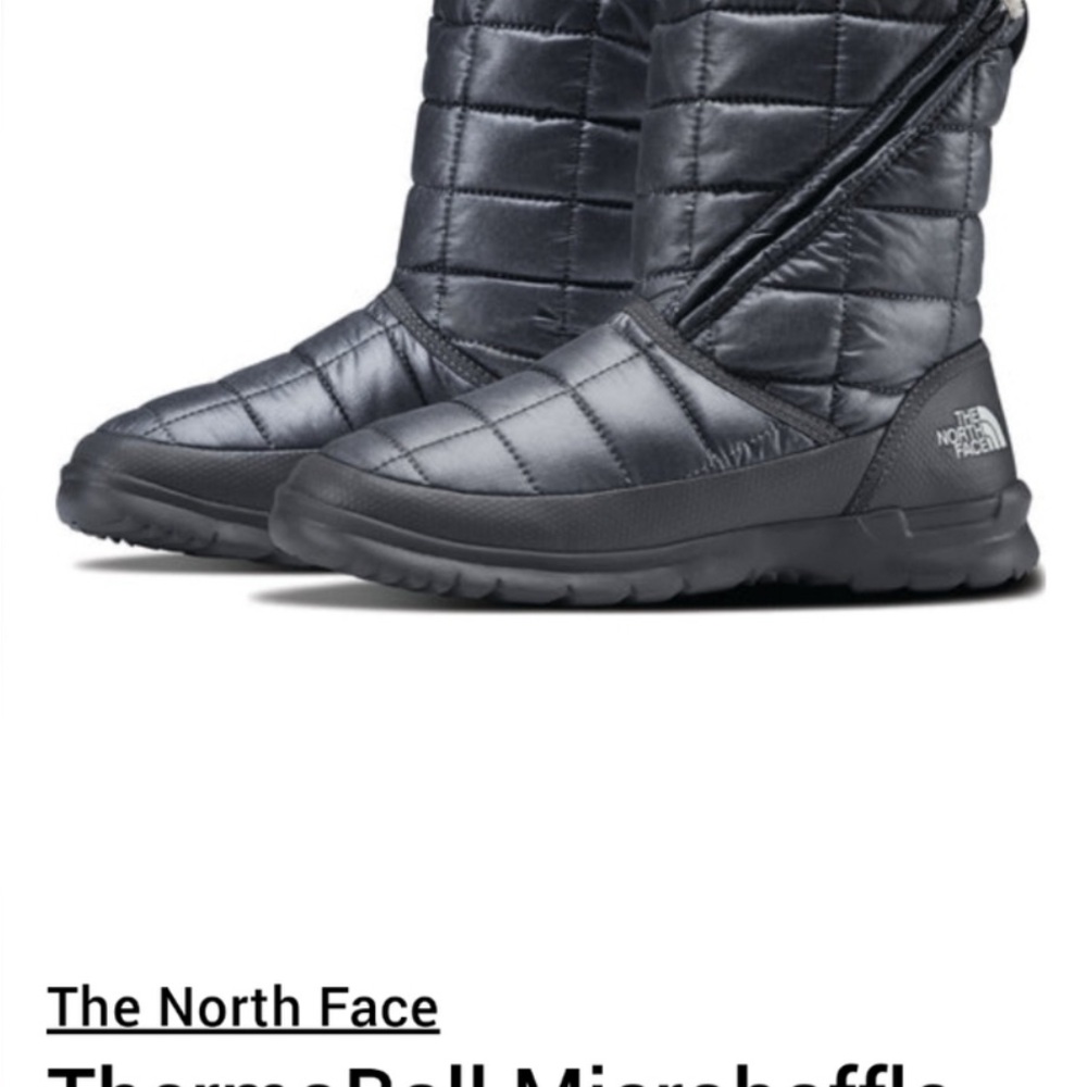 The North Face Gray Quilted Boots